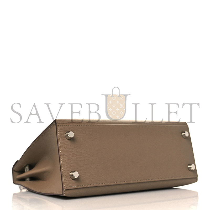H**me5 master kelly 25 madame croc etoupe palladium hardware (25*17*7cm)